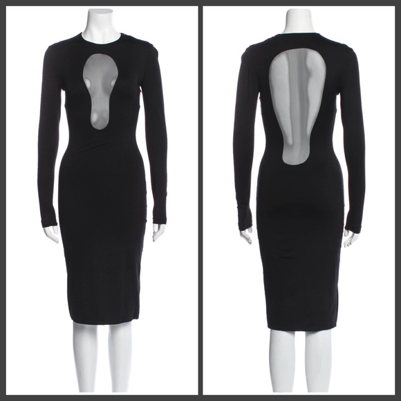 Cushnie Dresses & Skirts - CUSHNIE Black Mesh MIDI Dress XS RARE $600